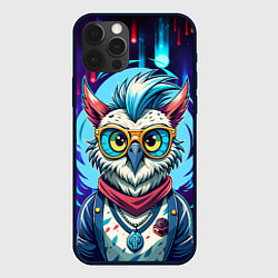 Чехол для iPhone 12 Pro Max Сова модница на стиле, цвет: 3D-черный