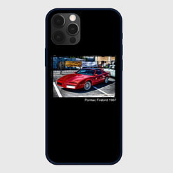 Чехол для iPhone 12 Pro Max Ретро автомобиль Pontiac Firebird 1987 года, цвет: 3D-черный