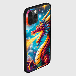 Чехол для iPhone 12 Pro Max Космический дракон - граффити, цвет: 3D-черный — фото 2