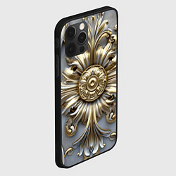 Чехол для iPhone 12 Pro Max Классические узоры бело-золотые узоры, цвет: 3D-черный — фото 2