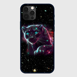 Чехол для iPhone 12 Pro Max Межгалактическая пантера - космос от нейросети, цвет: 3D-черный