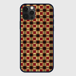 Чехол для iPhone 12 Pro Max Узор в клетку красные и черные квадраты, цвет: 3D-черный
