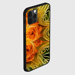 Чехол для iPhone 12 Pro Max Зелено-оранжевый фрактал, цвет: 3D-черный — фото 2