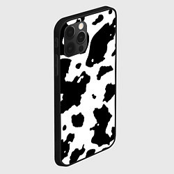 Чехол для iPhone 12 Pro Max Черно белый коровий узор, цвет: 3D-черный — фото 2