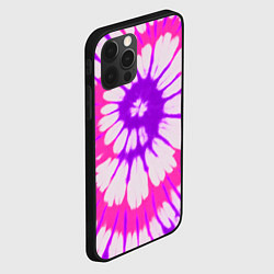 Чехол для iPhone 12 Pro Max Тай дай розовый с фиолетовым, цвет: 3D-черный — фото 2