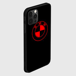Чехол для iPhone 12 Pro Max BMW red logo, цвет: 3D-черный — фото 2