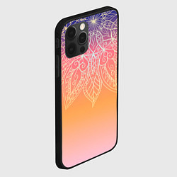 Чехол для iPhone 12 Pro Max Сине-оранжевый градиент с узором мандала, цвет: 3D-черный — фото 2