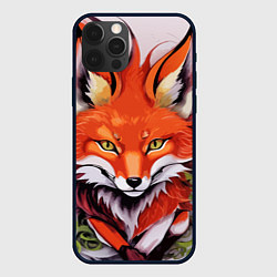 Чехол для iPhone 12 Pro Max Лиса Кицунэ в японском стиле, цвет: 3D-черный