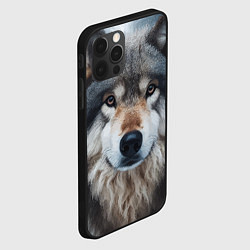 Чехол для iPhone 12 Pro Max Волк в лесу - первый снег, цвет: 3D-черный — фото 2