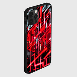Чехол для iPhone 12 Pro Max Красно-белая абстракция, цвет: 3D-черный — фото 2