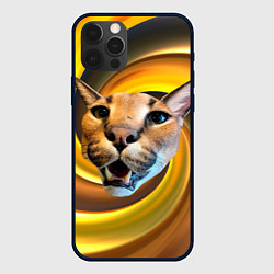 Чехол для iPhone 12 Pro Max Голова кота Шлепы, цвет: 3D-черный