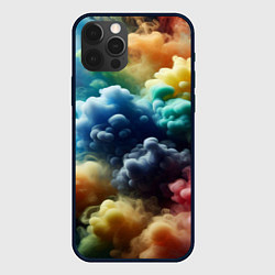 Чехол для iPhone 12 Pro Max Яркий цветной дым, цвет: 3D-черный