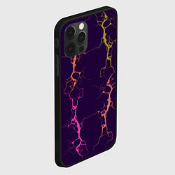 Чехол для iPhone 12 Pro Max Молнии на пурпурном, цвет: 3D-черный — фото 2