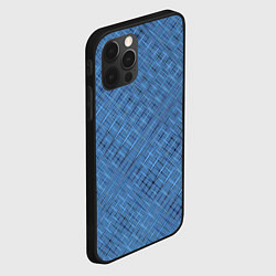 Чехол для iPhone 12 Pro Max Тёмно-голубой текстурированный, цвет: 3D-черный — фото 2