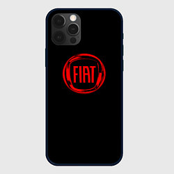 Чехол для iPhone 12 Pro Max FIAT logo red, цвет: 3D-черный