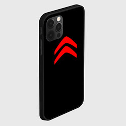 Чехол для iPhone 12 Pro Max Citroen logo red, цвет: 3D-черный — фото 2