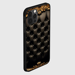 Чехол для iPhone 12 Pro Max Лакшери текстура из натуральной кожи, цвет: 3D-черный — фото 2
