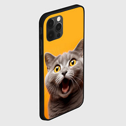 Чехол для iPhone 12 Pro Max Удивленный кот, цвет: 3D-черный — фото 2