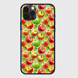 Чехол для iPhone 12 Pro Max Натуральные яблоки паттерн, цвет: 3D-черный