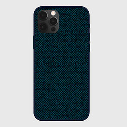 Чехол для iPhone 12 Pro Max Текстурированный чёрно-бирюзовый, цвет: 3D-черный