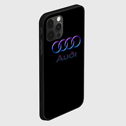 Чехол для iPhone 12 Pro Max Audi neon logo, цвет: 3D-черный — фото 2