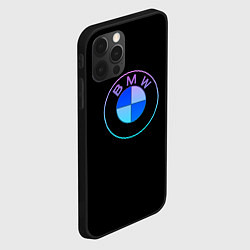 Чехол для iPhone 12 Pro Max BMW neon logo, цвет: 3D-черный — фото 2