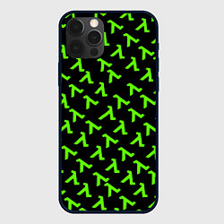 Чехол для iPhone 12 Pro Max Half life green logo, цвет: 3D-черный