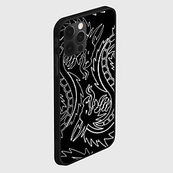 Чехол для iPhone 12 Pro Max Драконы татуировки самураи, цвет: 3D-черный — фото 2