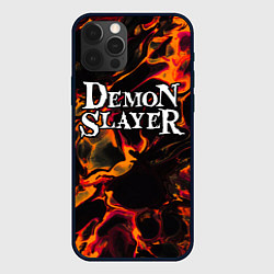 Чехол для iPhone 12 Pro Max Demon Slayer red lava, цвет: 3D-черный