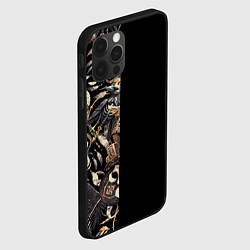 Чехол для iPhone 12 Pro Max System of a down на фоне масок черепов животных, цвет: 3D-черный — фото 2
