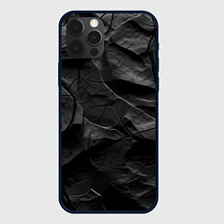 Чехол для iPhone 12 Pro Max Текстура темной скалы, цвет: 3D-черный