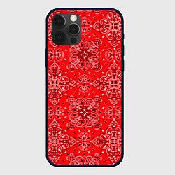 Чехол для iPhone 12 Pro Max Цветной орнамент, цвет: 3D-черный