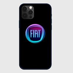 Чехол для iPhone 12 Pro Max FIAT logo neon, цвет: 3D-черный