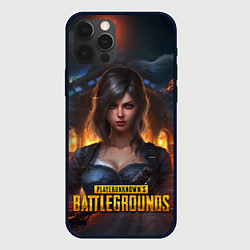 Чехол для iPhone 12 Pro Max Женский PUBG девушка в огне, цвет: 3D-черный