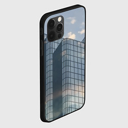 Чехол для iPhone 12 Pro Max Городское небо и зеркальная многоэтажка, цвет: 3D-черный — фото 2