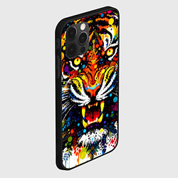 Чехол для iPhone 12 Pro Max Орнаментальный тигр - нейросеть, цвет: 3D-черный — фото 2