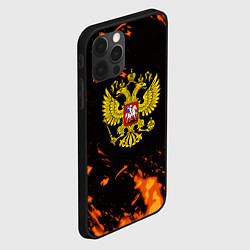 Чехол для iPhone 12 Pro Max Россия огненные краски, цвет: 3D-черный — фото 2