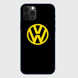 Чехол для iPhone 12 Pro Max Volkswagen logo yellow, цвет: 3D-черный