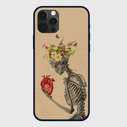 Чехол для iPhone 12 Pro Max Bone and heart, цвет: 3D-черный