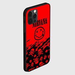 Чехол для iPhone 12 Pro Max Nirvana rock skull, цвет: 3D-черный — фото 2