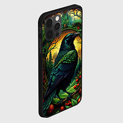 Чехол для iPhone 12 Pro Max Скандинавский ворон лесной узор, цвет: 3D-черный — фото 2