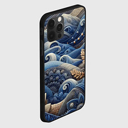 Чехол для iPhone 12 Pro Max Джинсовые волны - нейросеть, цвет: 3D-черный — фото 2