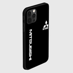 Чехол для iPhone 12 Pro Max Mitsubishi logo white auto, цвет: 3D-черный — фото 2