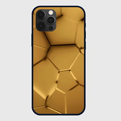 Чехол для iPhone 12 Pro Max Золотистые неоновые плиты, цвет: 3D-черный
