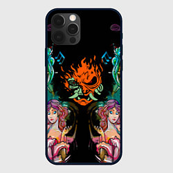 Чехол для iPhone 12 Pro Max Cyberpunk tatoo game steel japan, цвет: 3D-черный