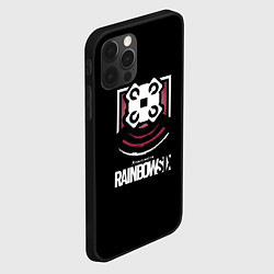Чехол для iPhone 12 Pro Max Радуга лого ачивки, цвет: 3D-черный — фото 2