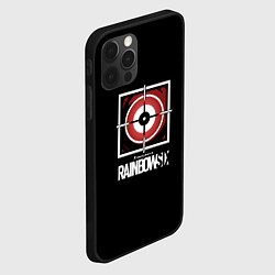 Чехол для iPhone 12 Pro Max Юбисофт радуга 6 лого, цвет: 3D-черный — фото 2