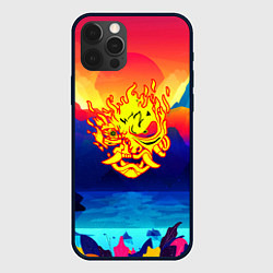 Чехол для iPhone 12 Pro Max Samurai fire logo japan, цвет: 3D-черный