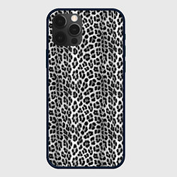 Чехол для iPhone 12 Pro Max Черно-белая шкура леопарда, цвет: 3D-черный