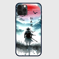 Чехол для iPhone 12 Pro Max Japanese samurai - ghost of Tsushima, цвет: 3D-черный